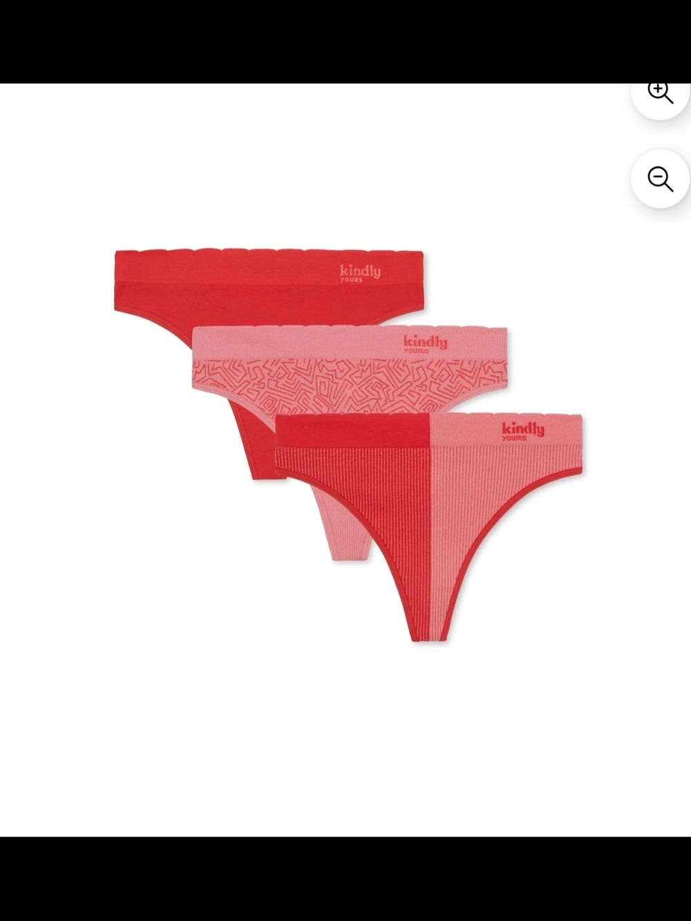 3-Pack KINDLY YOURS Women’s Size 3XL (22) Seamless Thong Underwear • Red